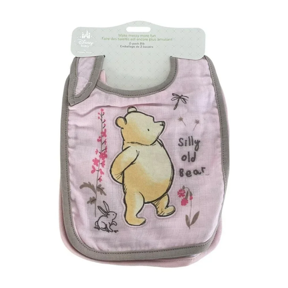 Disney Store Disney Baby Winnie The Pooh Piglet Tigger Pink Bib Set